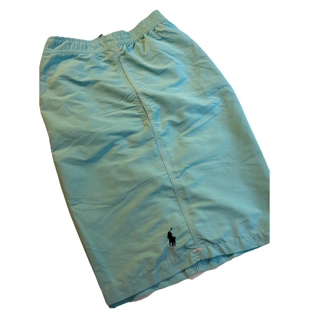 Polo Ralph Lauren Board Shorts Swim Azure Blue Cargo Pocket Y2K 90s‎ Men's XXL